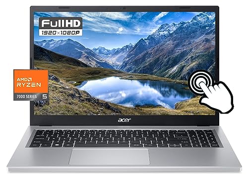 acer Aspire 3 Touchscreen 15.6" FHD Laptop 2023 Newest, 16GB LPDDR5 1TB SSD, AMD Ryzen 5 7520U Quad-Core Processor, WiFi 6, Bluetooth 5.2, HD Webcam, HDMI, Silver, Windows 11, GM Accessory