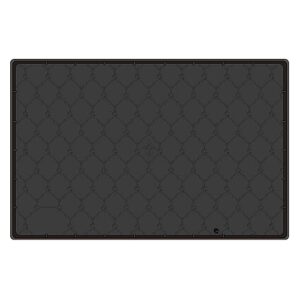 C-LARSS Under Sink Mats 33 * 21 Inches Silicone Under Kitchen Sink Liner Mat Flexible Waterproof Under Sink Drip Tray with Drainage Hole for Protect Cabinets Black