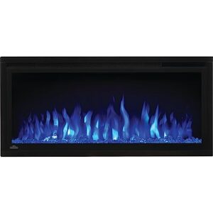 napoleon entice 60 wall mount slimline electric fireplace - multi-color flames with adjustable flame brightness and speed - with remote control - nefl60cfh