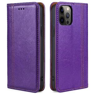 arseaiy case for oppo reno 6 pro 5g（mediatek） flip phone case shockproof pu leather wallet case cover with card holder kickstand shell purple