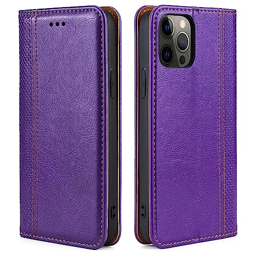 Arseaiy Case for Oppo Reno 6 Pro 5G（MediaTek） Flip Phone Case Shockproof PU Leather Wallet Case Cover with Card Holder Kickstand Shell Purple