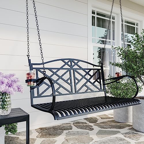 Live Casual Heavy Duty 800 Lb Logan Metal Porch Swing