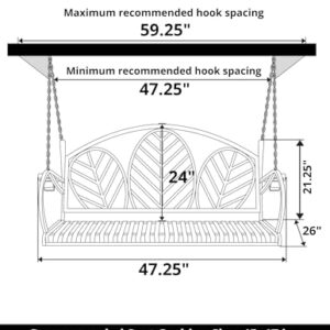 Live Casual Heavy Duty 800 Lb Palm Springs Metal Porch Swing