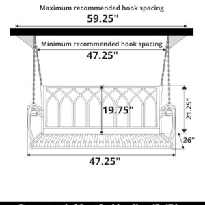 Live Casual Heavy Duty 800 Lb Canterbury Metal Porch Swing