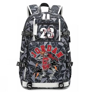 basketball player star j-ordan multifunction backpack travel student backpack fans bookbag suitable for men and women (a3)