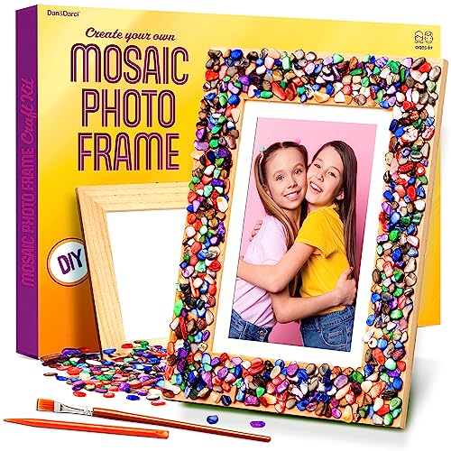 DIY Mosaic Picture Frame Kit for Kids - Arts and Craft Kits for Girls & Boys - Crafts for 6-14 Year Old - Photo Birthday Gifts for Ages 6, 7, 8, 9, 10, 11, 12, Gift for Teens, Tweens, 6-8, 8-12, 10-12