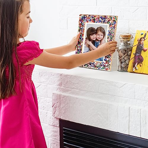 DIY Mosaic Picture Frame Kit for Kids - Arts and Craft Kits for Girls & Boys - Crafts for 6-14 Year Old - Photo Birthday Gifts for Ages 6, 7, 8, 9, 10, 11, 12, Gift for Teens, Tweens, 6-8, 8-12, 10-12