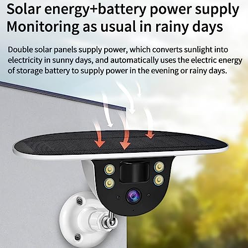 ciciglow Solar Security Camera, Waterproof Outdoor Camera, 2MP 1080P Home Security System, PIR Human Sensing, Camera Lens Flexibly Rotated Up, 2 Way Intercom