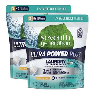 seventh generation ultra power plus laundry detergent packs fresh citrus 29.6 oz 42 count (pack of 2)