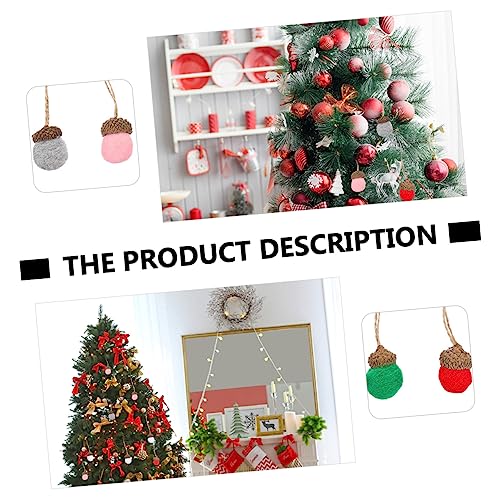 NOLITOY 24pcs Felt Christmas Material Felt Balls Bulk Wool Acorn Ornaments Acorn Accessories Decorate Christmas Acorn Balls Pendant Christmas Tree Manual Christmas Tree Hanging Decor