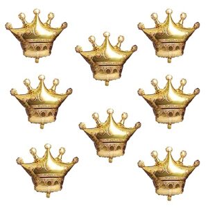 8pcs gold crown foil balloons party decorations.wedding bridal shower marriage engagement party supplies