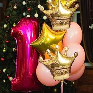 8Pcs Gold Crown Foil Balloons Party Decorations.Wedding Bridal Shower Marriage Engagement Party Supplies