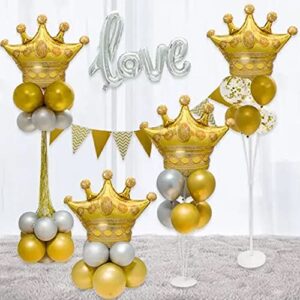 8Pcs Gold Crown Foil Balloons Party Decorations.Wedding Bridal Shower Marriage Engagement Party Supplies