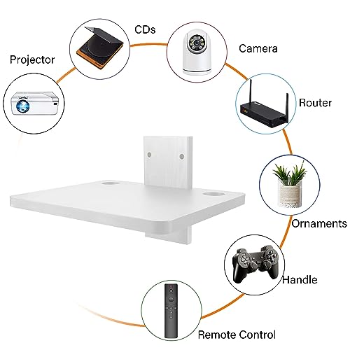 Siondoux Floating Entertainment Shelf Wooden DVD Shelf, Wall Mount TV Shelf, Projector Shelf for Wall Perfect for Projector, Xbox, PS5, DVD Player,Game Console, Cable Box, Floating Shelf for Under TV