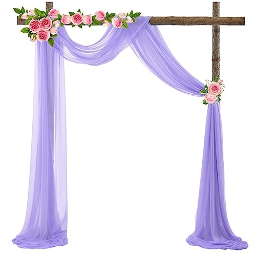 Wedding Arch Draping, 3-10 Meters Wedding Arch Draping Fabric Chiffon Backdrop Curtain Tulle Ceiling Drapes for Weddings Bridal Ceremony Party Decor (Color : Purple, Size : 75x300cm)