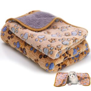 2pack blankets fluffy for small animal,soft warm pet fleece blankets,reusable guinea pig fleece cage liner washablepet sleep mat for guinea pig cage,rabbit, hamster, cats, dogs-23×16"