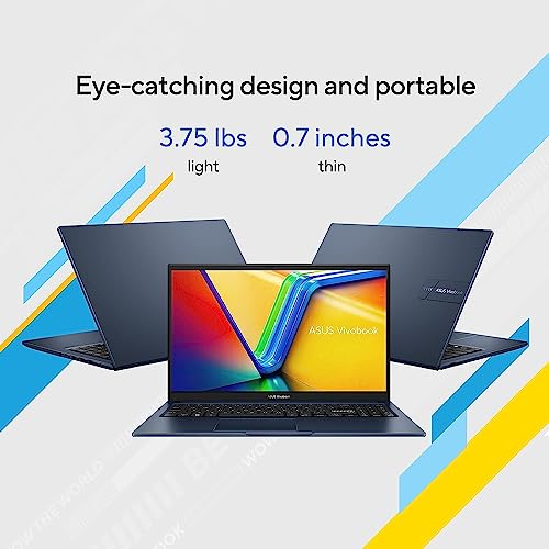 ASUS 2023 Newest Vivobook 15 Laptop, 15.6 Inch FHD Display, Intel Core i3-1215U Processor, 12GB RAM, 256GB SSD, Intel UHD Graphics, WiFi, Bluetooth, Windows 11 Home in S Mode, Quiet Blue