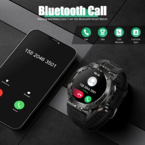 Smart Watch for Men (Call Receive/Dial) Rugged Military Tactical Smartwatch 1.32" HD Outdoor Sports Smartwatch Fitness Tracker Watch with Heart Rate Blood Pressure Sleep Monitor for Android iOS