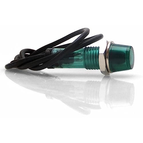 Aeedpa 8.2mm 12V Green Indicator Light KICSWIND3GN Truck Muscle Fits