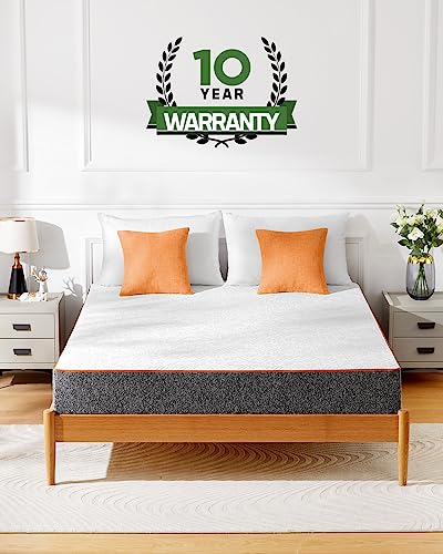 Marsail Full Mattress, 10 Inch Gel Memory Foam Mattress with Zippered Cover, Medium-Firm & Fiberglass Free, CertiPUR-US Certified Mattress in a Box, Breathable Bed for Pressure Relieving