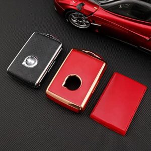 SANRILY 1 Pcs Fashion Golden Edge TPU Key Fob Case Fit for Volvo Key Fob Cover XC90 XC60 S60 XC40 Keyless Full Covered Key Shell Black