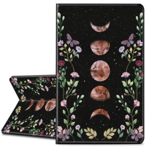 edgfrtoio for all new kindle (11th generation-2022 release) case 6" e-book reader cover, premium pu leather smart folio case folding stand cover for kindle 11 2022/2023, flowers moon phase stars sky