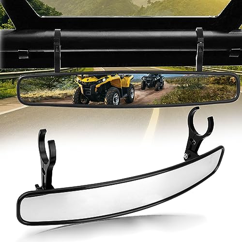 REFITIAL UTV Mirrors Compatible with Honda Talon Pioneer Can am Commander Maverick 1000R 1000X Turbo Polaris RZR XP Cfmoto Zforce Mirrors 17" UTV Rear View Mirror with 1.75" or 2" Clamps