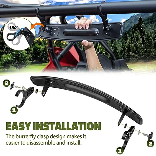 REFITIAL UTV Mirrors Compatible with Honda Talon Pioneer Can am Commander Maverick 1000R 1000X Turbo Polaris RZR XP Cfmoto Zforce Mirrors 17" UTV Rear View Mirror with 1.75" or 2" Clamps