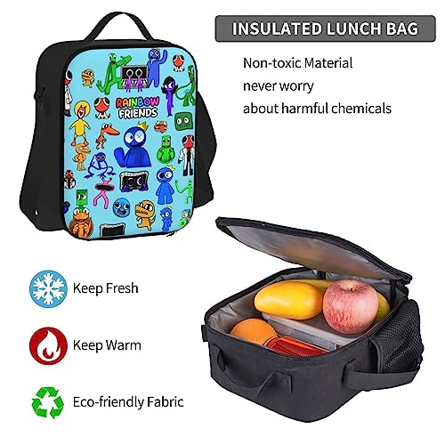 AENNA Cartoon Game Backpack Set Boys Girls Bookbag with Pencil Case Lunch Bag for Teens School Picnic Travel