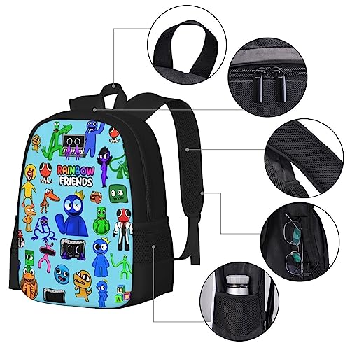 AENNA Cartoon Game Backpack Set Boys Girls Bookbag with Pencil Case Lunch Bag for Teens School Picnic Travel