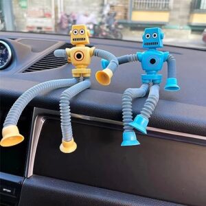 Zasnynua 4 Pieces Telescopic Suction Cup Robot Toy, Pop Tubes Fidget Toys, Party Favors Fidget Tubes Sensory Toys Funny Gift for Girls Boys