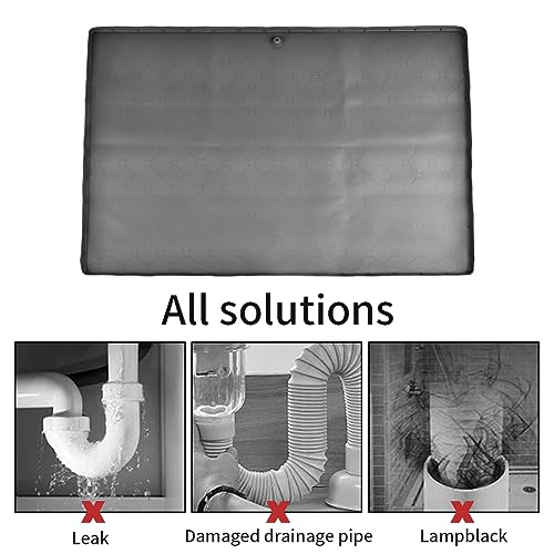 Under Sink Mat,34"X22" Under Sink Mat For Kitchen,Silicone Under Sink Liner,Wa-terproof Kitchen Cabinet Tray,Kitchen Bathroom Cabinet Mat And Protector For Drips Leaks Spills(size:33.86 x 22.05inch)