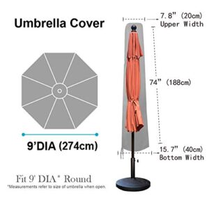1 Set of Solar 9ft Sunumbrella Umbrella & Umbrella Cover