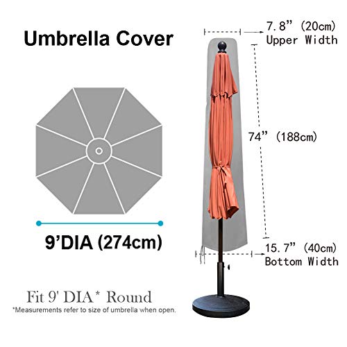 1 Set of Solar 9ft Sunumbrella Umbrella & Umbrella Cover