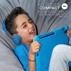 JLab JBuddies Folding Kids Wired Headphones Gen 2, Blue/Grey, Toddler Headphones, Noise Isolation, Kids Safe, Volume Limiting Headphones, Headphones for Children Ages 2+