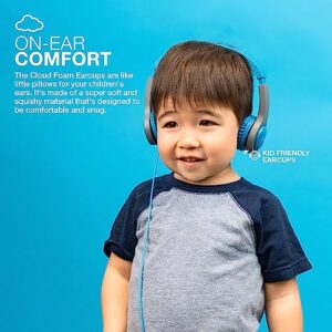 JLab JBuddies Folding Kids Wired Headphones Gen 2, Blue/Grey, Toddler Headphones, Noise Isolation, Kids Safe, Volume Limiting Headphones, Headphones for Children Ages 2+
