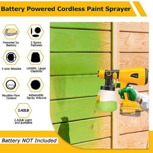 TAIRDA Cordless Paint Sprayer for DeWalt 20V Battery, Handheld HVLP Paint Sprayer with 1000ML Container, Electric Paint Sprayer for Painting Ceiling, Fence, Cabinets, Walls (Battery NOT Included)