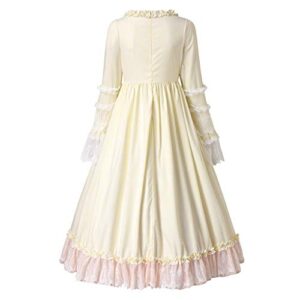 Women's Lolita Dress Gothic Punk Skirt Cute Punk Rock Dresses Sleeveless Dress Women 18th Century Renaissance Dress for Bridal Shower(Beige,Small)