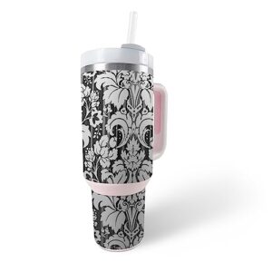 mightyskins skin compatible with stanley the quencher h2.0 flowstate 40 oz tumbler - floral retro | protective, durable, and unique vinyl decal wrap cover | easy to apply, remove, and change styles