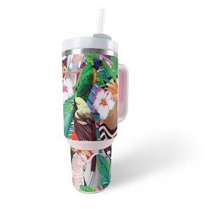 mightyskins skin compatible with stanley the quencher h2.0 flowstate 40 oz tumbler - tropical paradise | protective, durable, and unique vinyl decal wrap cover | easy to apply