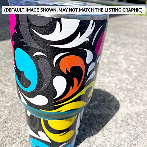MightySkins Glossy Glitter Skin Compatible with Stanley The Quencher H2.0 FlowState 40 Oz Tumbler - Stained Glass | Protective, Durable High-Gloss Glitter Finish | Easy to Apply