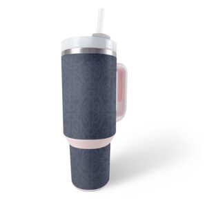mightyskins skin compatible with stanley the quencher h2.0 flowstate 40 oz tumbler - charcoal lattice | protective, durable, and unique vinyl decal wrap cover | easy to apply, remove, and change style