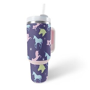 mightyskins skin compatible with stanley the quencher h2.0 flowstate 40 oz tumbler - unicorn dream | protective, durable, and unique vinyl decal wrap cover | easy to apply, remove, and change styles