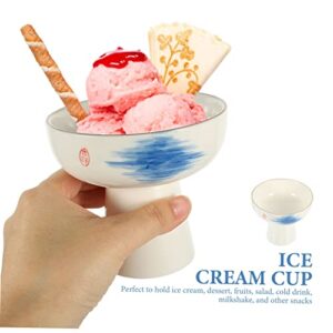 YARNOW 2pcs Goblet Ice Cream Sundae Cups Mini Dessert Cup Glass Dessert Bowls Mini Truffle Bowls Large Trifle Bowl Trifle Cake Footed Dessert Cup Pudding Bowl Ceramic Yogurt Cup Delicate