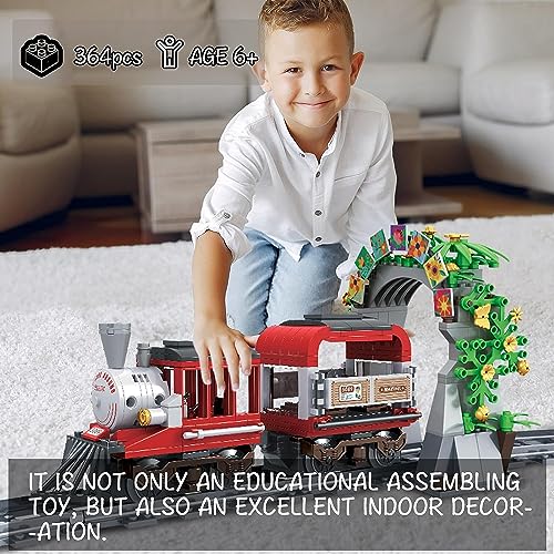 Winner Classic City Train Sets, [Collectible] Train Building Toys, 364Pcs City Train Set with Train Tracks, STEM Toys for Kids 6-12, [Real Detail Restore] Model Train for Train Lovers, Boys and Girls