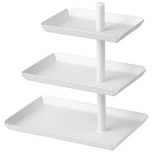 zoenn 3 tier serving tray stand - white tiered tray stand for entertaining and party, metal food display platters for dessert, cake, pastry, cookie, fruit