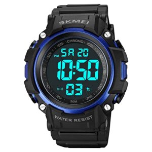 kiahin mens digital watch - sports military watches waterproof outdoor chronograph military wrist watches for men with led back ligh/alarm/date