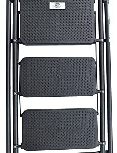 Elevon Folding Step Stool with Wide Anti-Slip Pedal, ​330​lbs Sturdy Steel Ladder, 3-Step