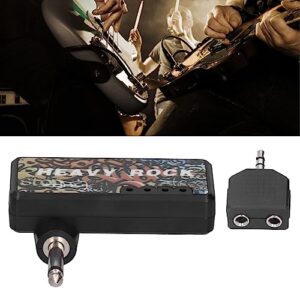 Guitar Headphone Amplifier Guitar Bass Headphone Amp USB Rechargeable Mini Pocket Headphone Amplifier for Electric Guitar with Audio Cable Adapter