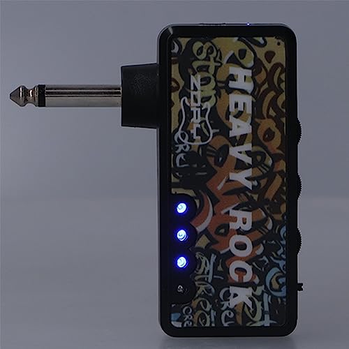 Guitar Headphone Amplifier Guitar Bass Headphone Amp USB Rechargeable Mini Pocket Headphone Amplifier for Electric Guitar with Audio Cable Adapter